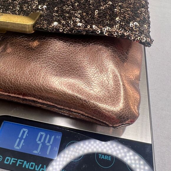 Simply Vera Metallic Bronze/Sequin Clutch/Shoulder Bag - Picture 15 of 15